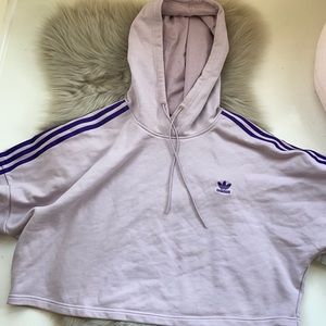 ADIDAS Crop Top Hoodie in Purple
